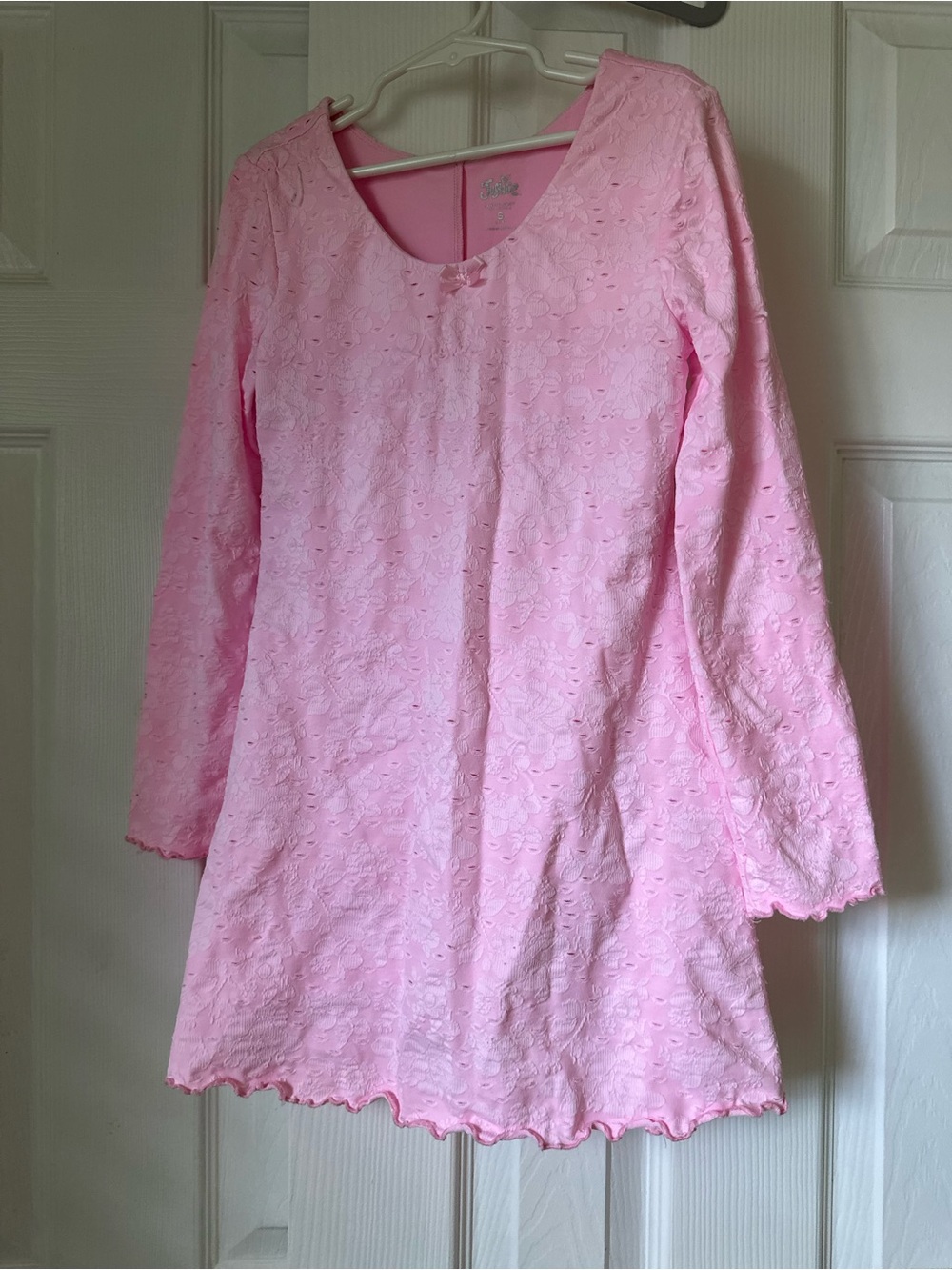 Girls pink Skort dress size 7/8 long sleeve lace